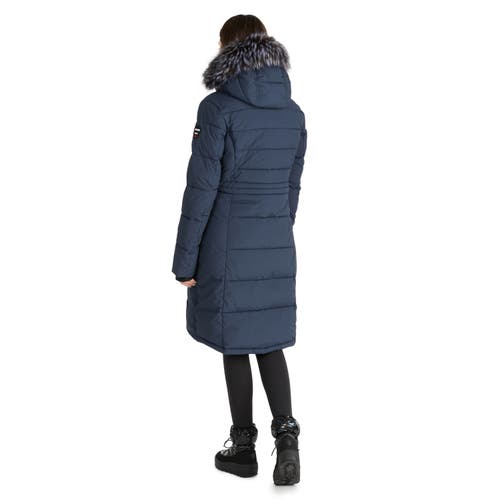 Shop Pajar Jupiter Stretch Long Quilted Puffer In Navy