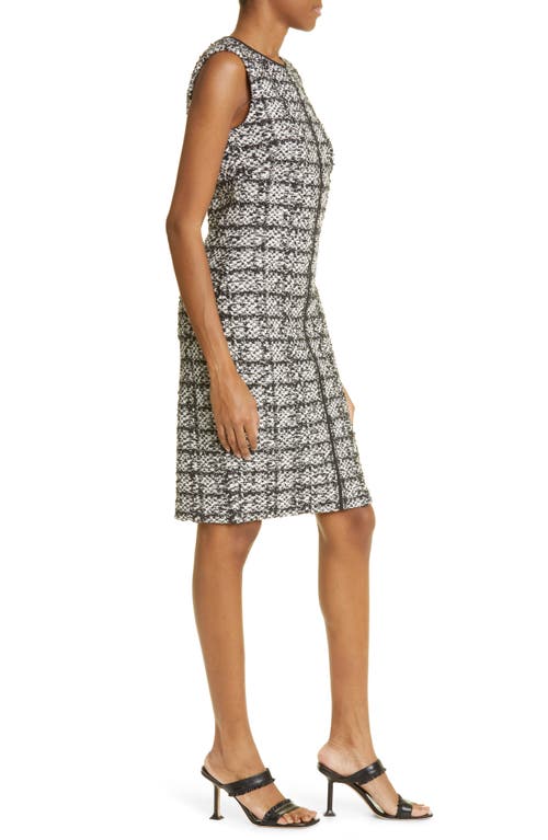 Shop St John St. John Collection Jared Bouclé Tweed Sheath Dress In Ecru/black