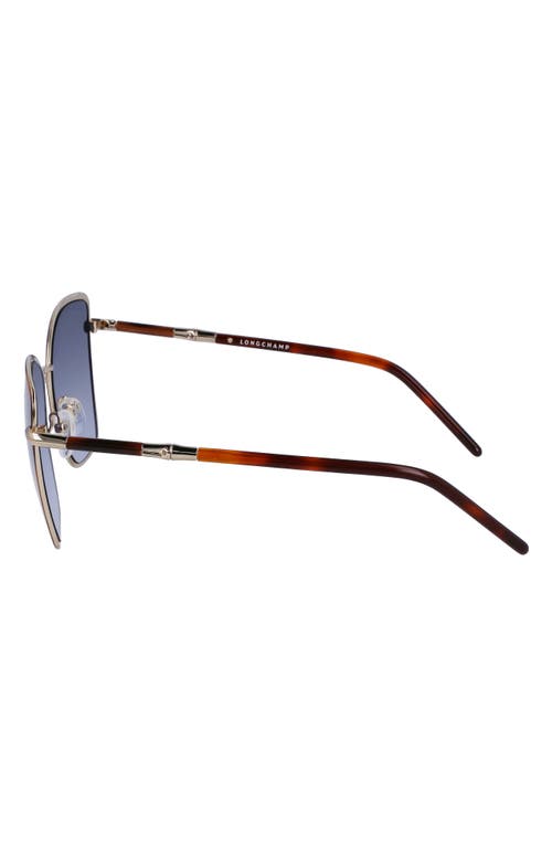 Longchamp 58mm Gradient Butterfly Sunglasses In Havana/gradient Blue