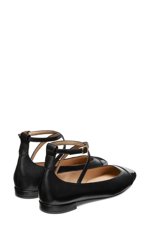 Shop Stuart Weitzman Eden Strap Flat In Black