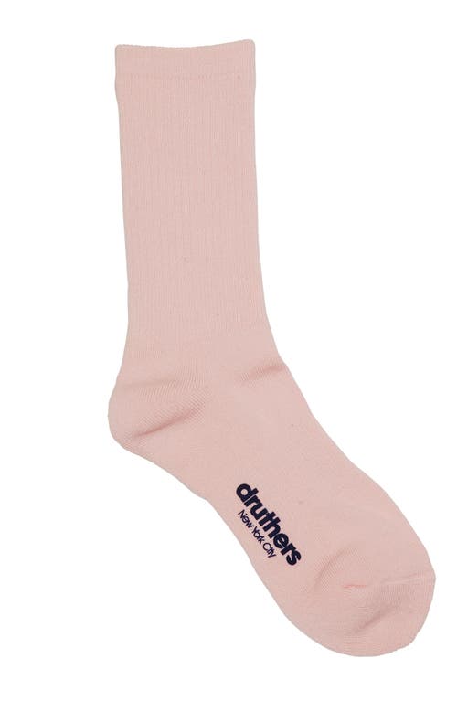 Shop Druthers Nyc Organic Cotton Everyday Crew Sock In Pink