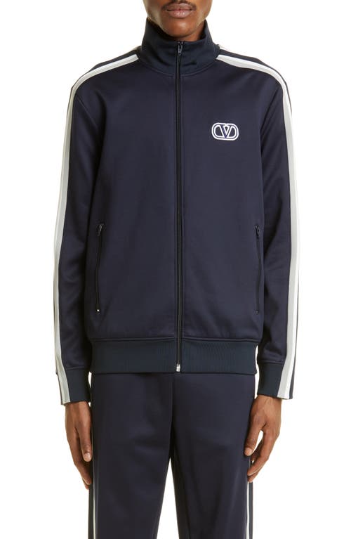 Valentino Garavani Embroidered Logo Side Stripe Track Jacket 598 - Navy at Nordstrom,