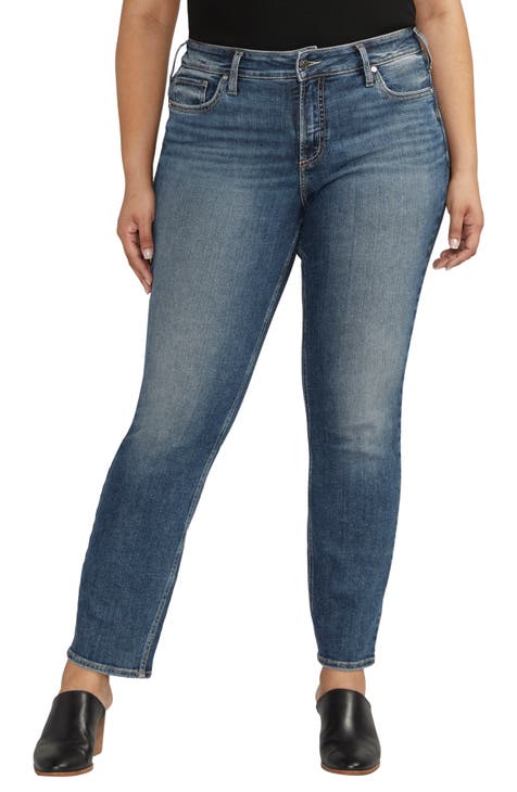 Suki Curvy Straight Leg Jeans (Plus)
