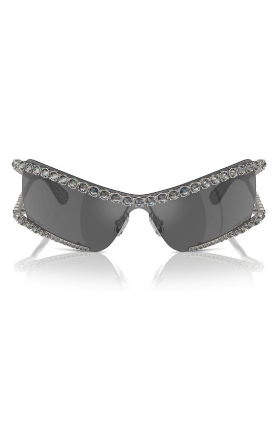Swarovski Crystal Irregular Sunglasses In Gray
