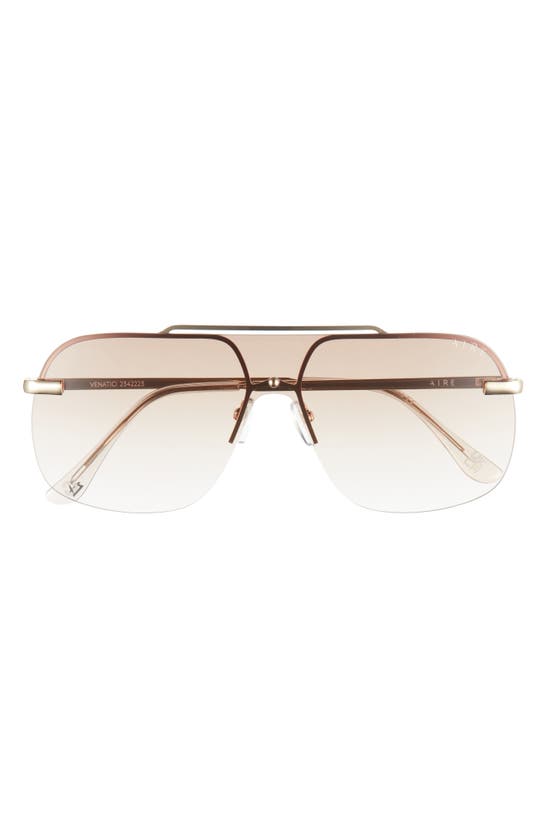 Shop Aire Venatici 137mm Aviator Sunglasses In Bright Gold / Light Brown Grad