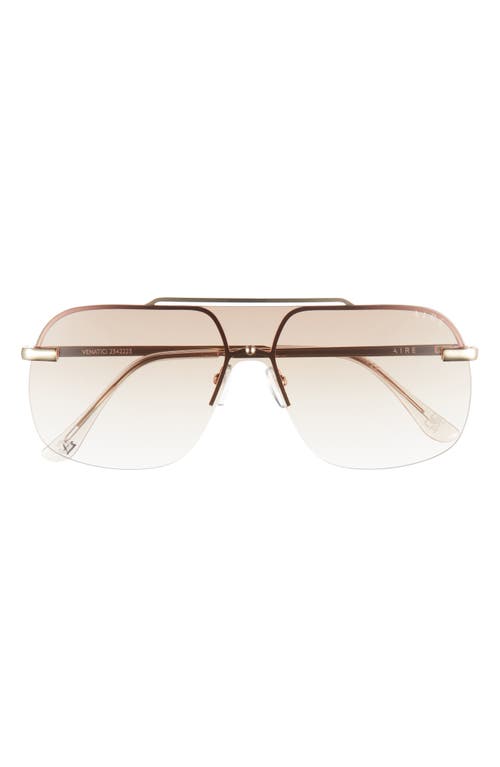 Shop Aire Venatici 137mm Aviator Sunglasses In Bright Gold/light Brown Grad