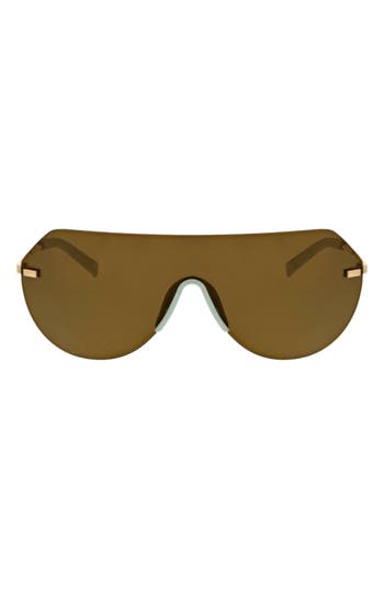 Shop Hurley Angled Iconic Shield Sunglasses In Blue/gold