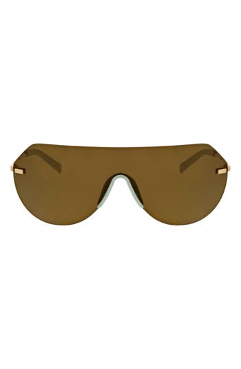 Hurley Angled Iconic Shield Sunglasses In Blue/gold