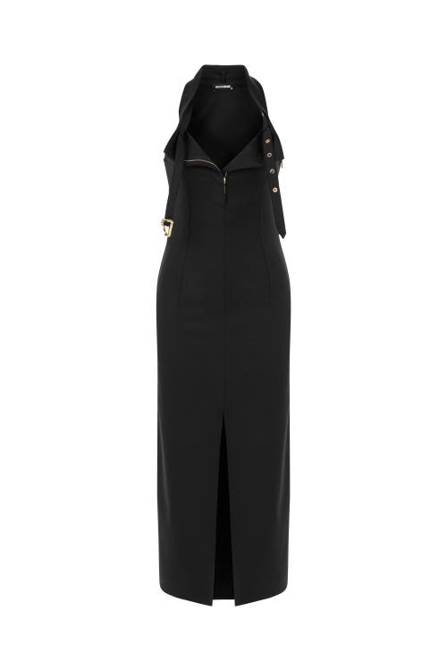 NOCTURNE NOCTURNE MIDI DRESS WITH BELT DESIGNED COLLAR