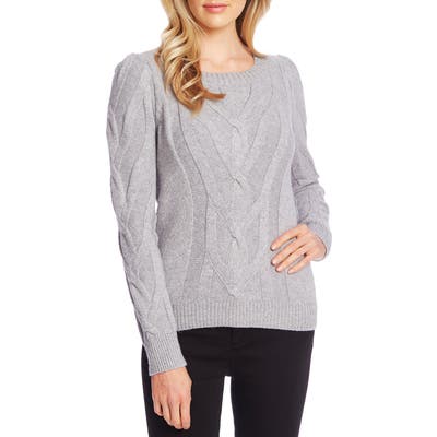Cece Entwine Cable Knit Sweater, Grey