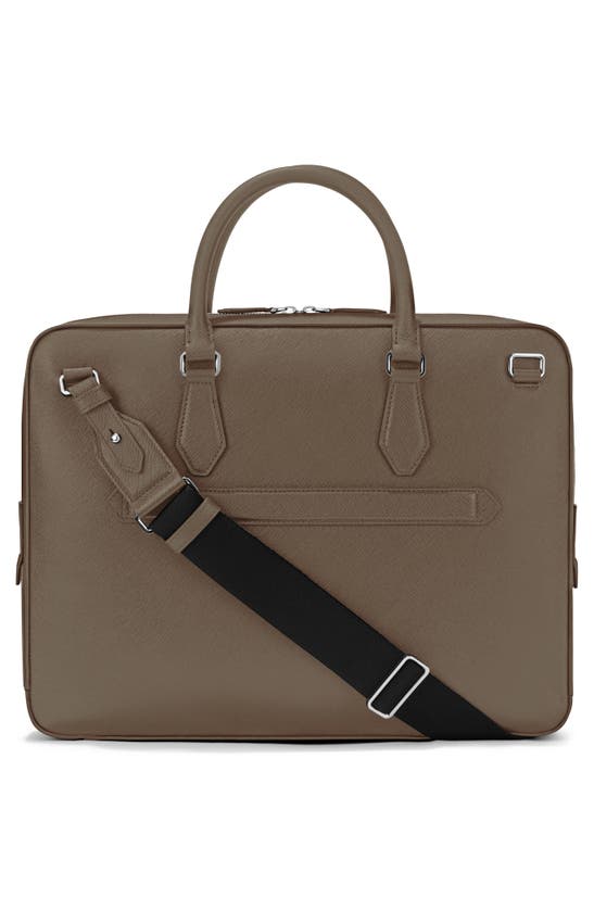 Shop Montblanc Medium Sartorial Leather Document Case In Brown