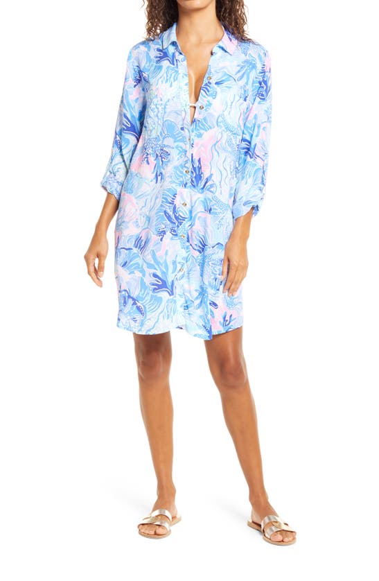 LILLY PULITZERR LILLY PULITZER NATALIE COVER-UP SHIRT DRESS