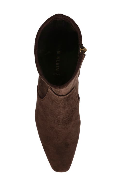 Shop Anne Klein Iga Sock Bootie In Chocolate