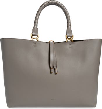 Chloé Large Marcie Grained Calfskin Leather Tote