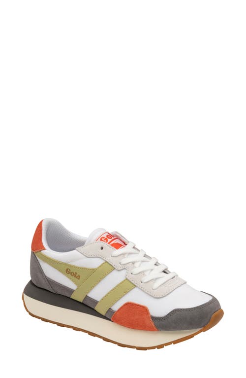 Gola Indiana Trainer In White/ash/lemon