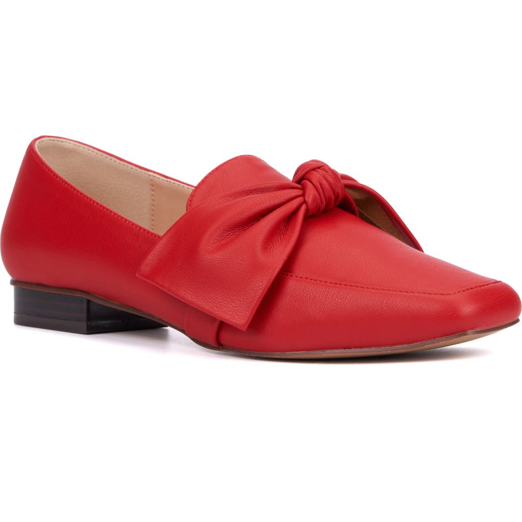New York And Company Dominica Bow Loafer In Red