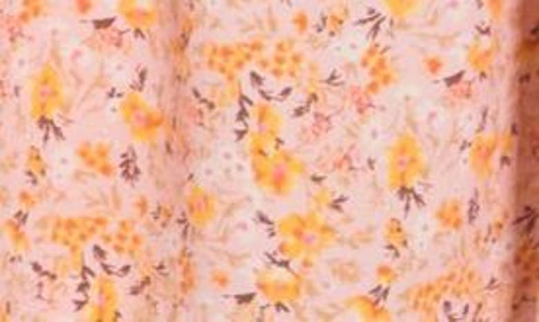 Shop Urban Social Pleat Front Empire Dress In Blush Orange Floral Print