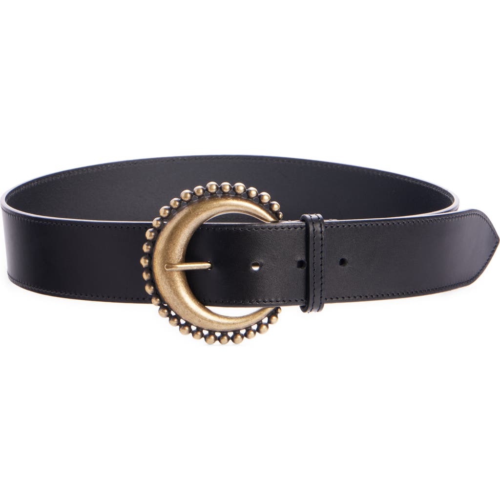 Isabel Marant Pearl Leather Belt In Black/gold