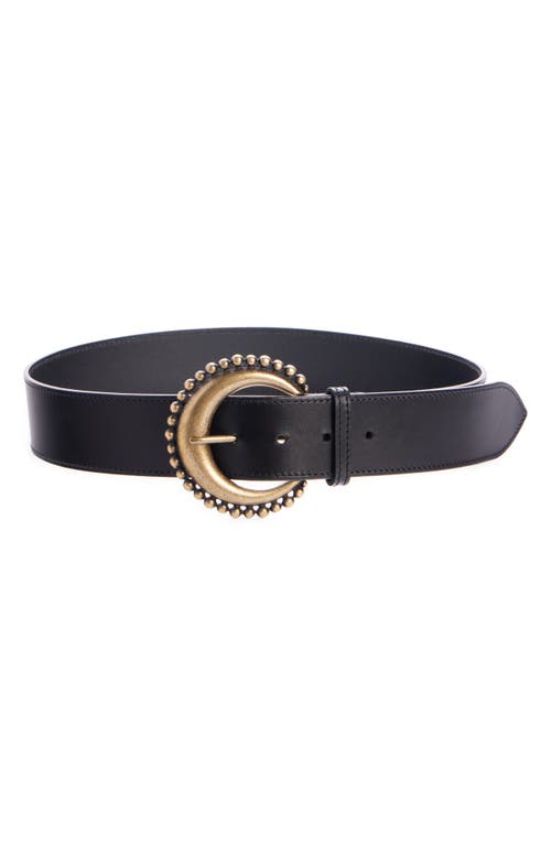 Shop Isabel Marant Oran Leather Belt In Black/gold