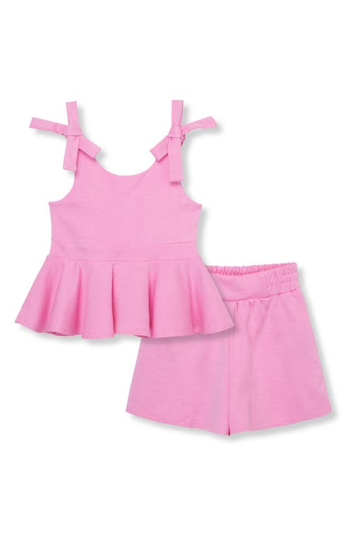 Habitual Kids Kids' Peplum Top & Shorts Set Pink at Nordstrom,
