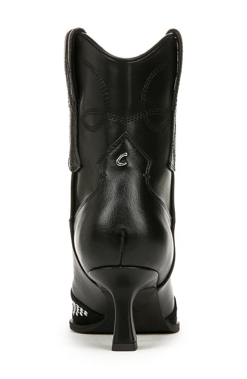Circus Ny By Sam Edelman Women's Yolanda Metal-studded Kitten-heel Western Booties In Black