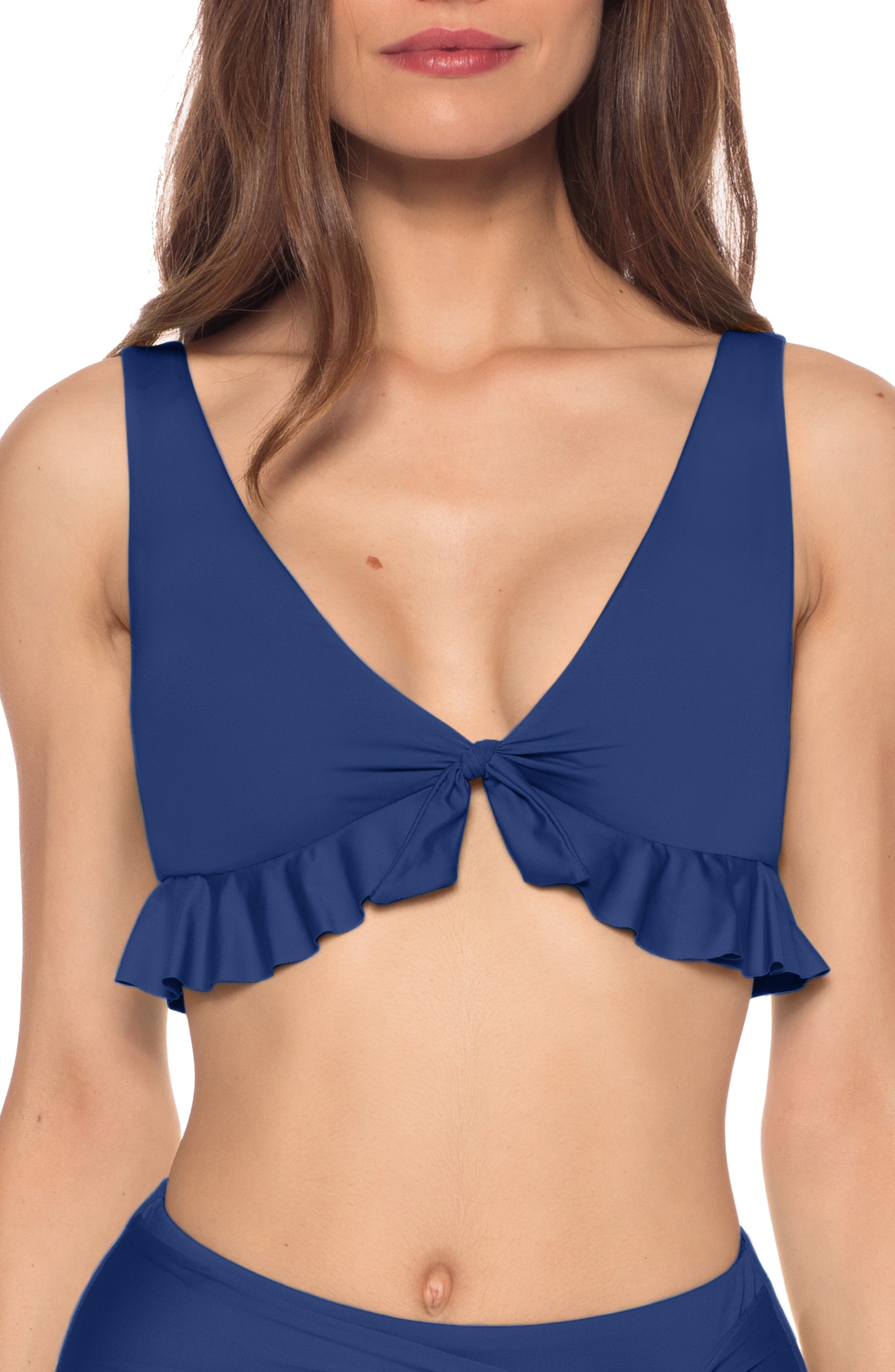 Isabella Rose Double Take Bikini Top, Blue