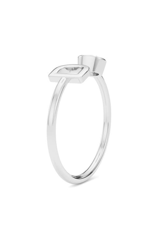 Hautecarat Lab Grown Diamond Letter Ring In 18k White Gold - D