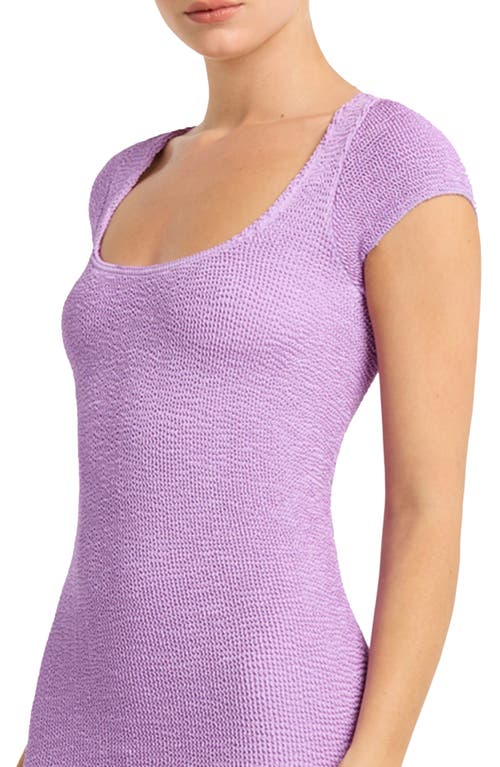 Bondeye Bond-eye Jerrie Reversible Body-con Authentic Crinkle™ Cover-up Minidress In Lilac Shimmer