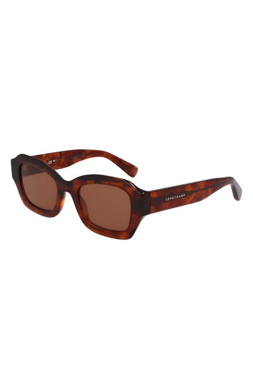 Longchamp Heritage 50mm Cat Eye Sunglasses In Textured Brown
