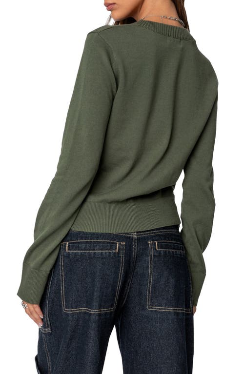 Edikted Hollie Cotton Cardigan In Olive