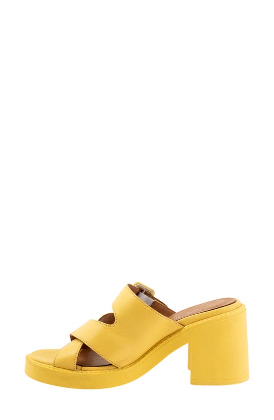 Shop Bueno Milan Platform Slide Sandal In Yellow