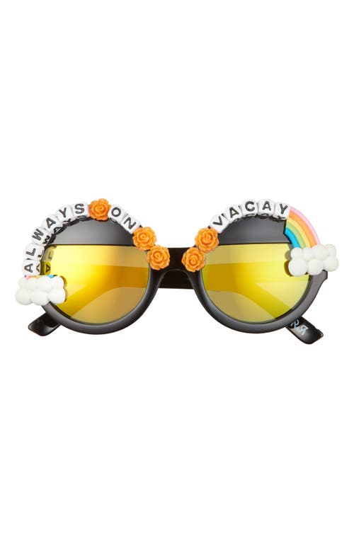 Always On Vacay 50mm Round Polarized Sunglasses in Orange
