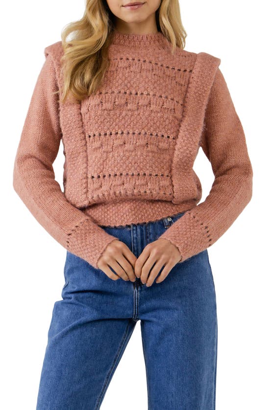 Shop Endless Rose Chunky Knit Sweater In Dusty Rose