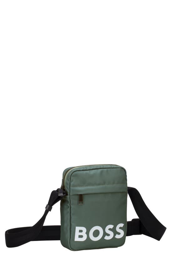 Hugo Boss Catch 2.0 Compact Messenger Bag In Green