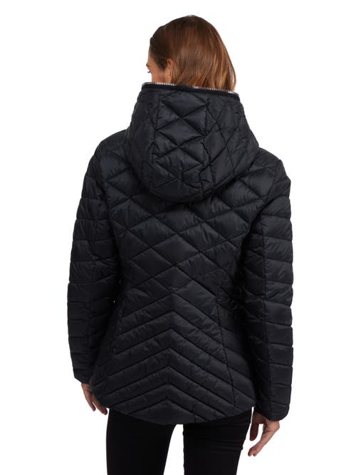 Pajar Nyota Lightweight Mixed-diamond Quilted Packable Jacket In Black