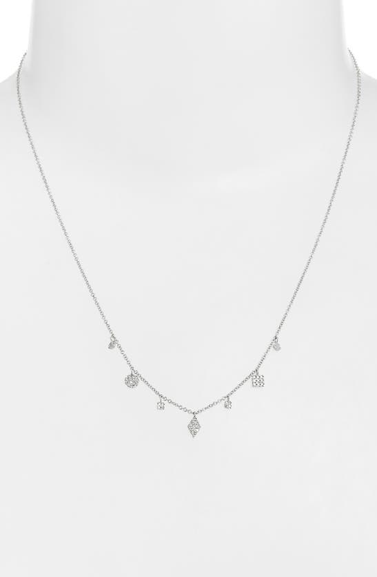 Shop Meira T Diamond Charms Necklace In White Gold