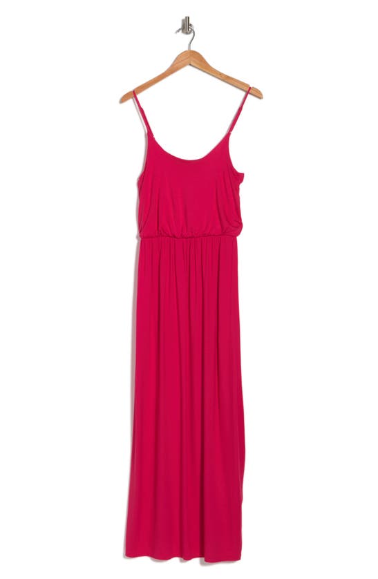 Lush Knit Maxi Dress In Raspberry Pink