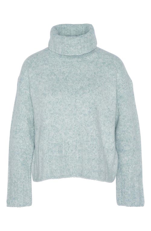 Shop Barbour Anita Wool Blend Turtleneck Sweater In Soft Mint Green