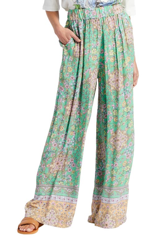 Billabong x Sun Chasers Floral Wide Leg Pants in Green