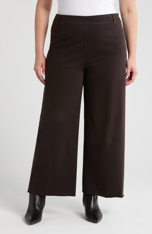 Shop Lyssé Erin High Waist Wide Leg Knit Denim Pants In Double Espresso