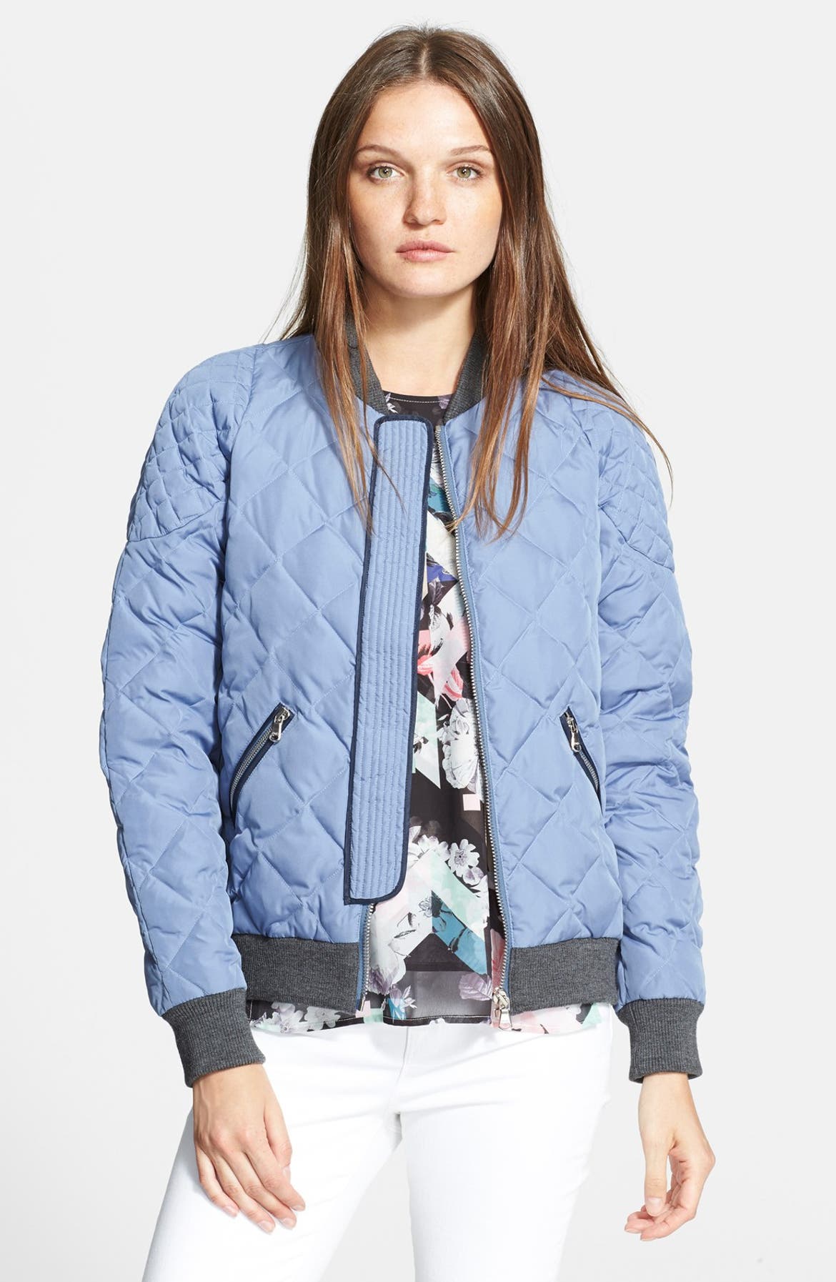 Rebecca Taylor Quilted Puffer Bomber Jacket | Nordstrom