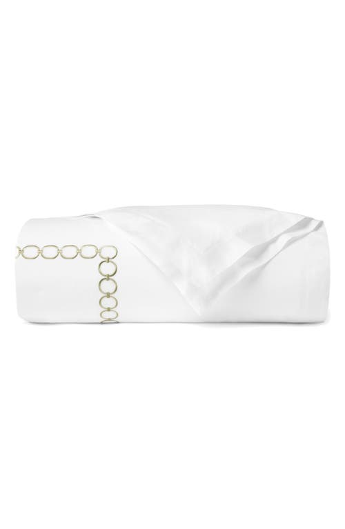 Sferra Catena Duvet Cover, Twin In White/willow