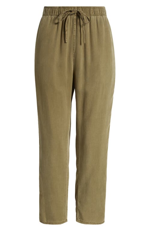 Shop Caslonr Caslon(r) Drawstring Crop Pants In Olive Burnt