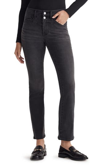Shop Madewell Kick Out Mid Rise Crop Jeans In Beckley Wash