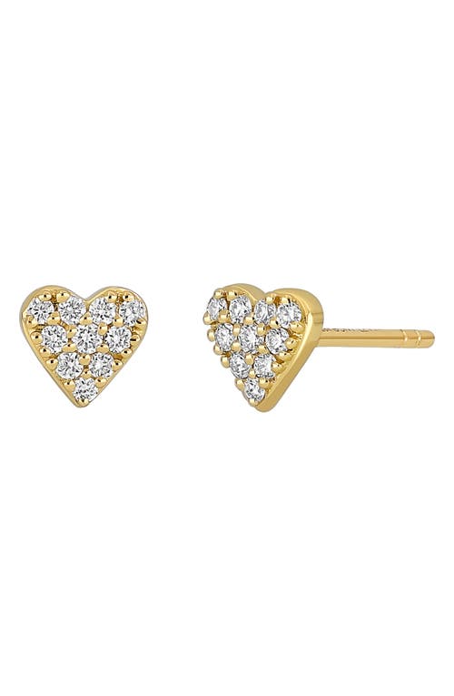 Bony Levy Mika Heart Diamond Stud Earrings in 18K Yellow Gold at Nordstrom