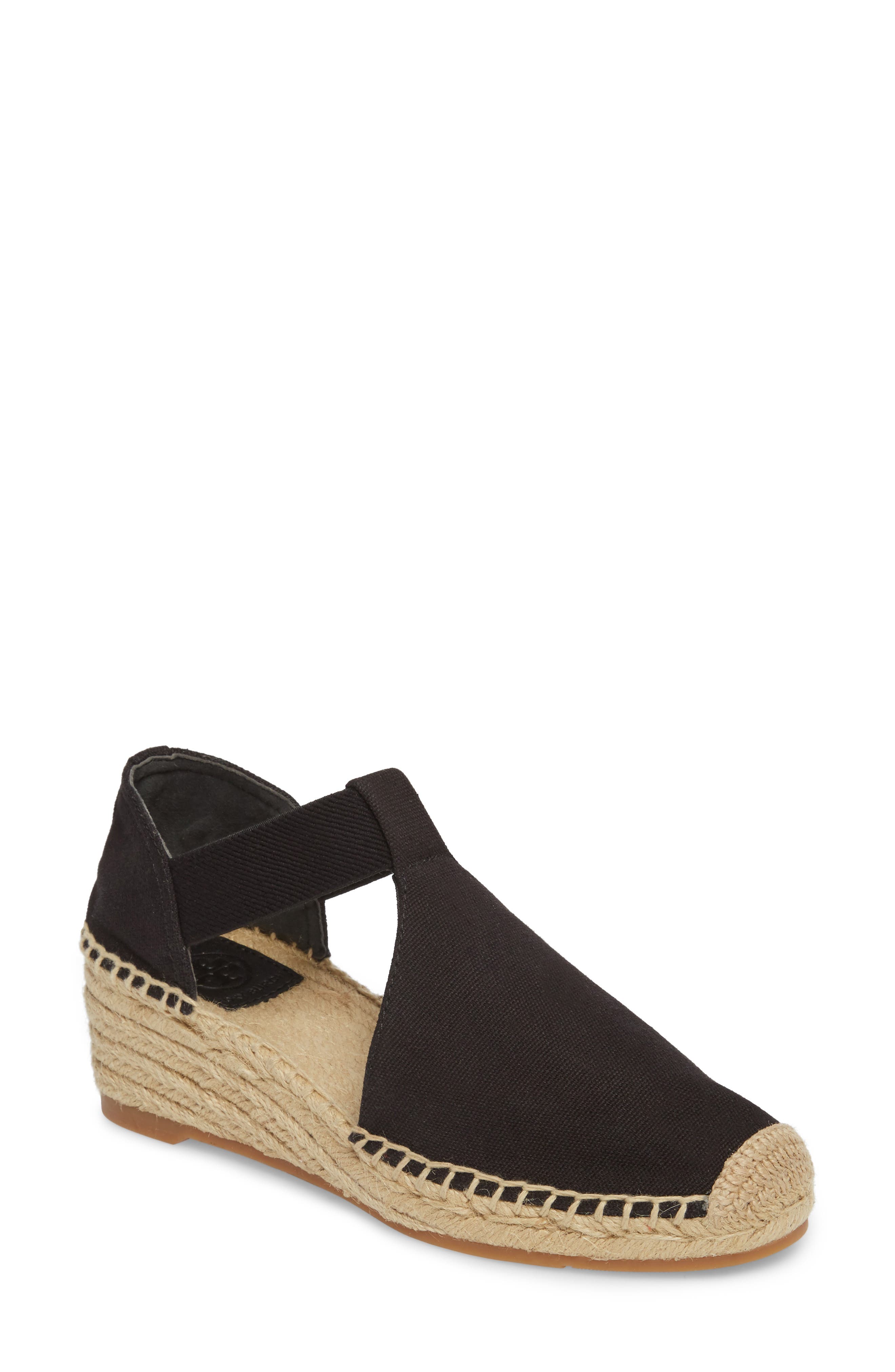 Tory Burch Catalina 3 Espadrille Wedge Sandal- Black