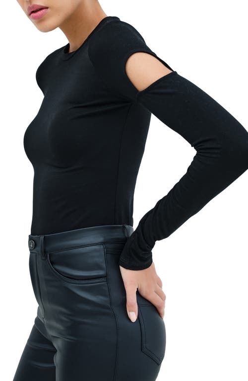 Marcella Kent Cutout Long Sleeve Top In Black
