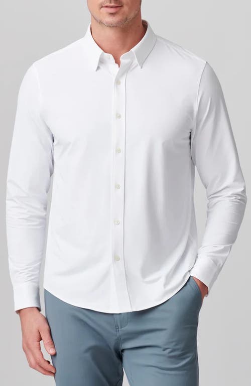 Commuter Slim Fit Stretch Button-Up Shirt in Business White