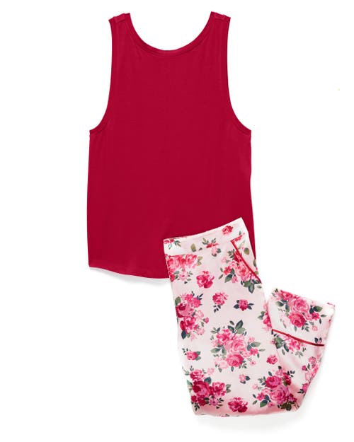 Shop Adore Me Alania Tank & Pants Pajama Set In Floral Pink