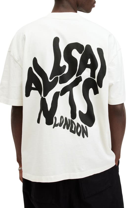Allsaints Mens Ashen White Orlando Logo-print Relaxed-fit Organic-cotton T-shirt In Ashen White